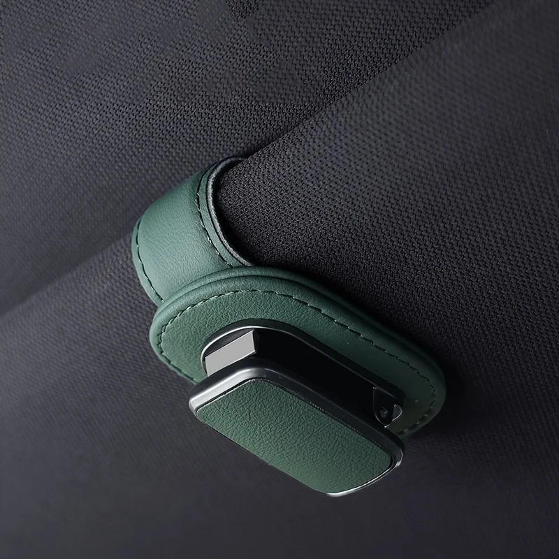 Clip universal de cuero PU para gafas en el coche – Fácil instalación - imagen 4