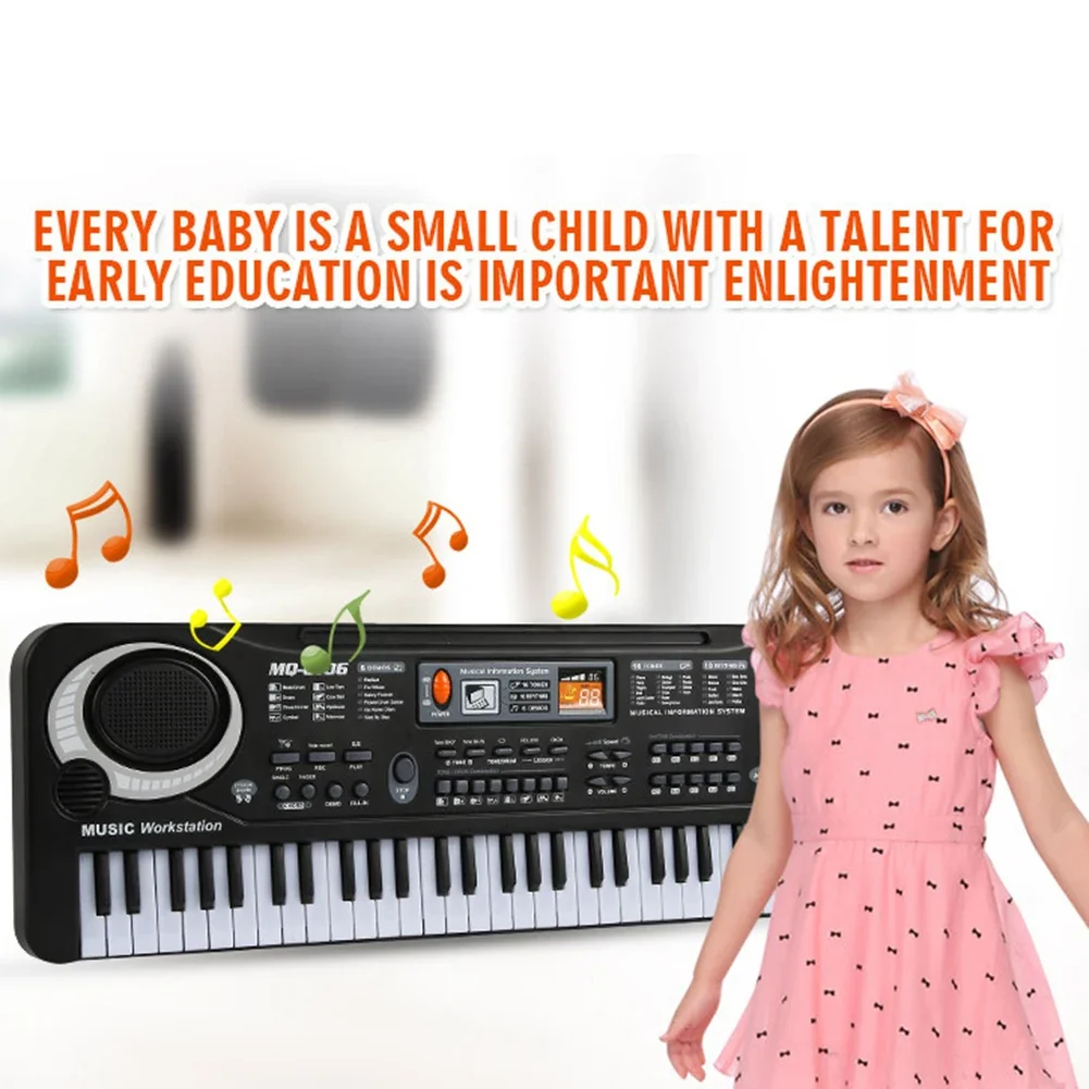 Teclado de Piano Electrónico para niños, órgano portátil de 61 teclas con micrófono, juguetes educativos, instrumento Musical, regalo para niños principiantes - imagen 3