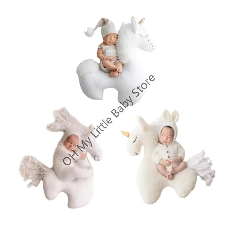 M76C Cartoon Single Horned Horse Props Posters Photo Fotografía Posando ayuda para crear recuerdos en casa o estudio
