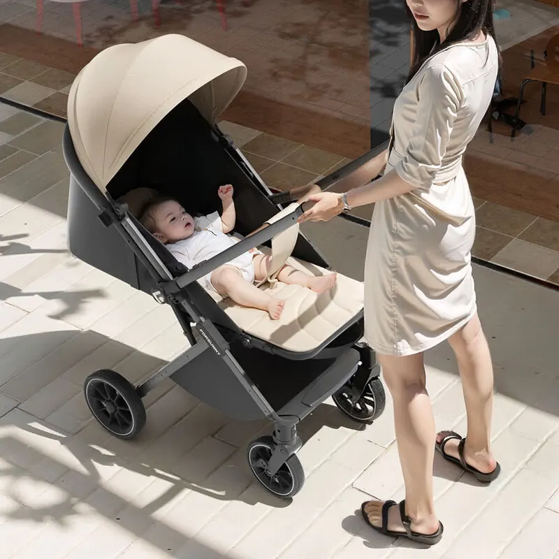 Cochecito de bebé ligero, plegable, reclinable y bidireccional - imagen 5