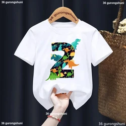 Camiseta de algodón con estampado de dinosaurio para niño