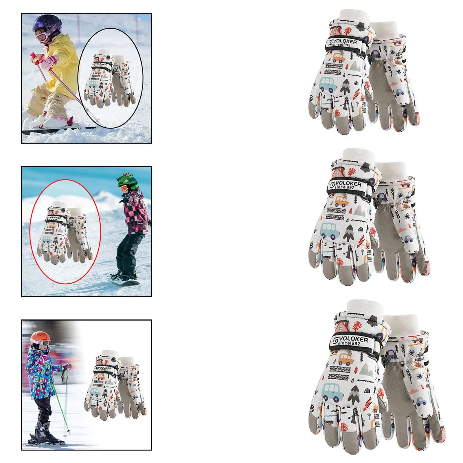 Guantes de esquí para niños, guantes de invierno, regalo para clima frío, guantes de snowboard, guantes de esquí para correr, bicicleta, deportes de nieve - imagen 2