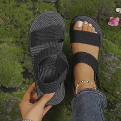 Sandalias de cuña bebé con suela gruesa y punta abierta