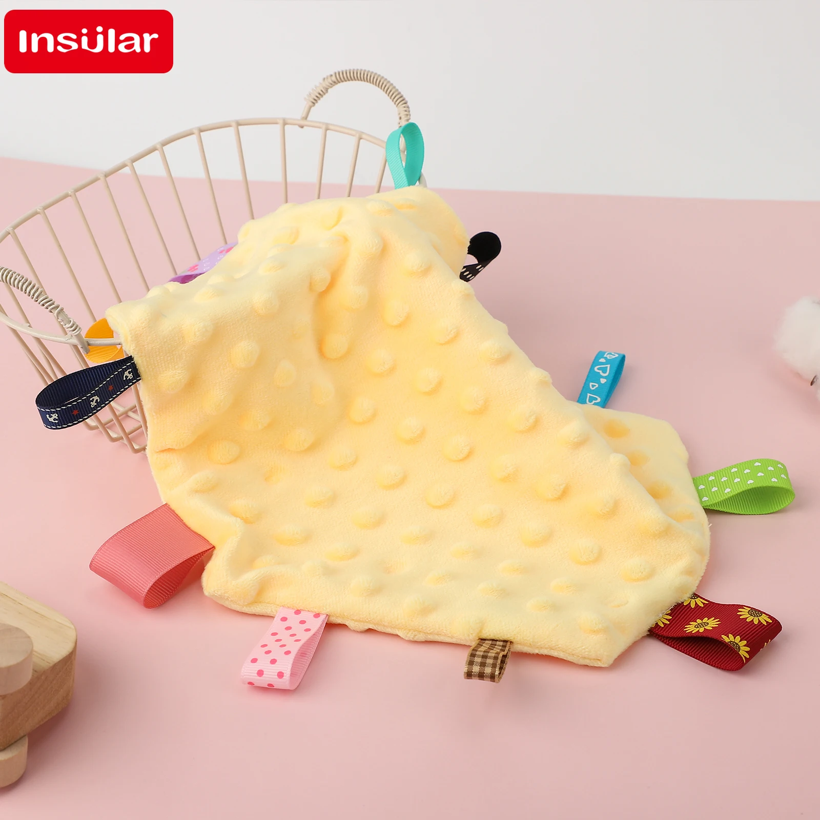 Renkli Bebek Uyku Yardımı Doudou Etiket Yatıştırıcı Havlu Bebek Ninni Mendil Çocuklar Uyku Arkadaşı Yatıştırıcı Rahat1-3Y
