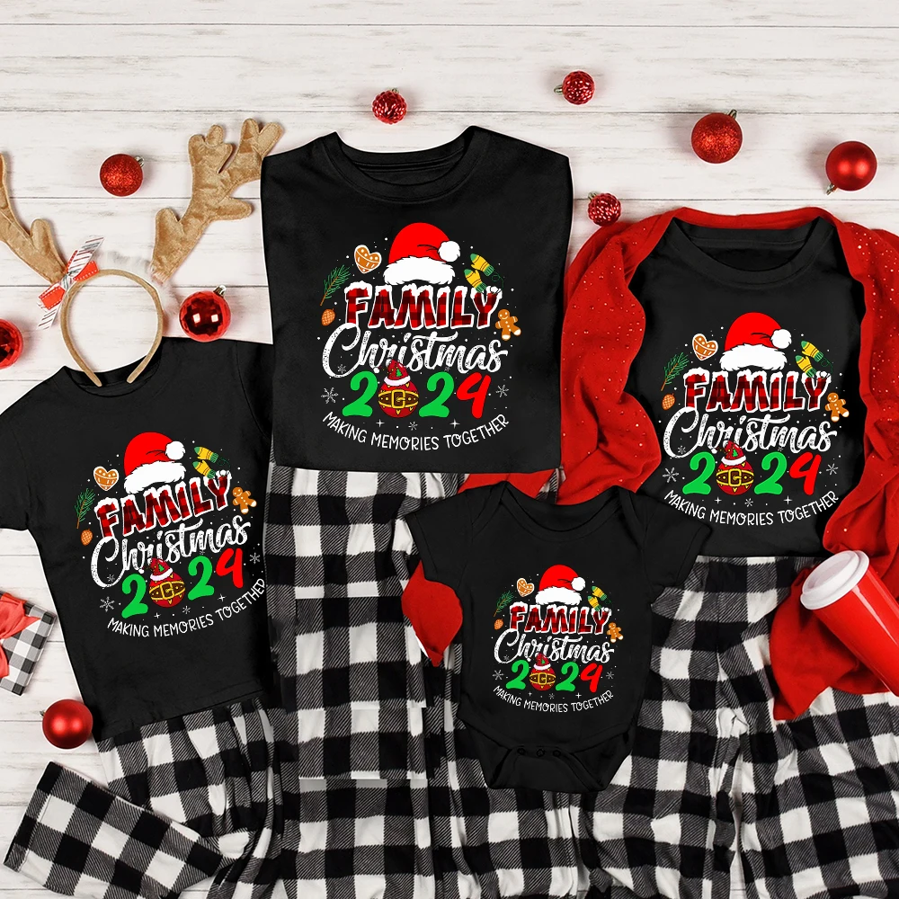 Camisetas con estampado de Navidad para toda la familia, playera a juego, ropa de fiesta familiar, regalo de Navidad, 2024