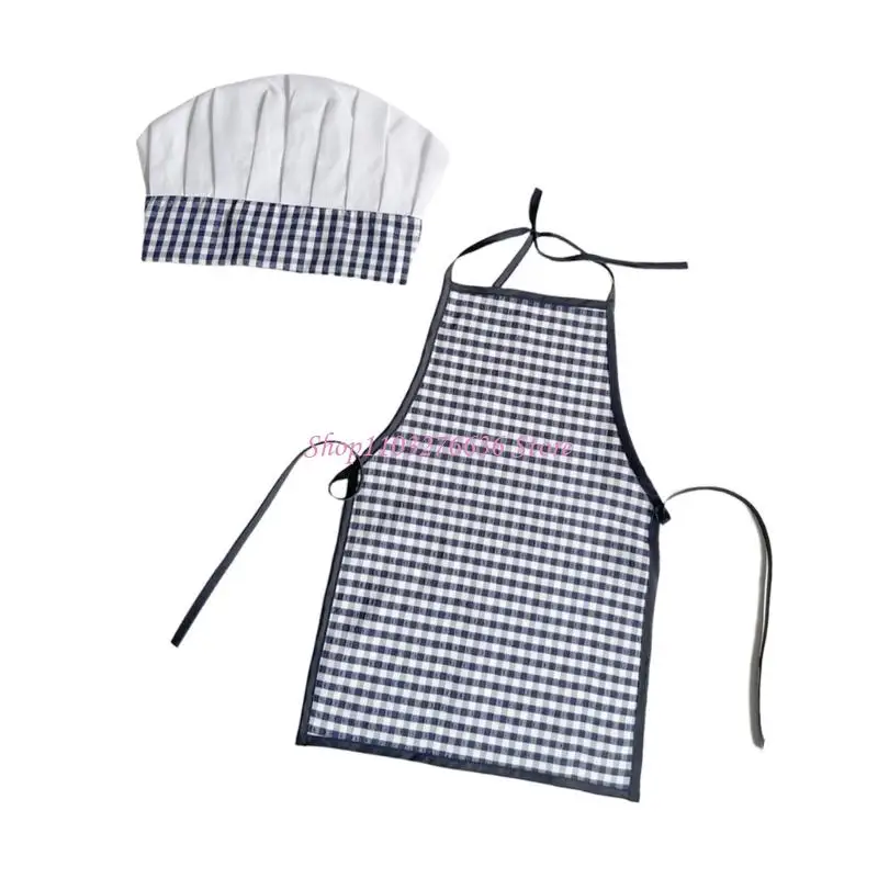 R6FD Chefs delantal sombrero traje recién nacidos accesorios fotografía infantil niño sesión fotos ropa - imagen 4