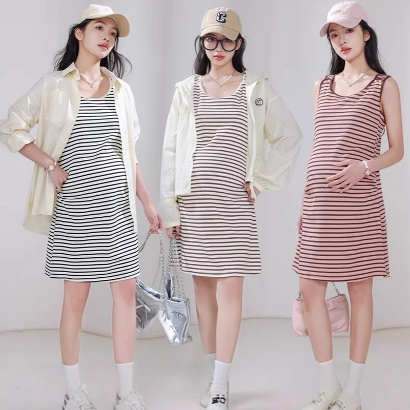 Vestido de lactancia amplio de verano para maternidad, transpirable - imagen 3