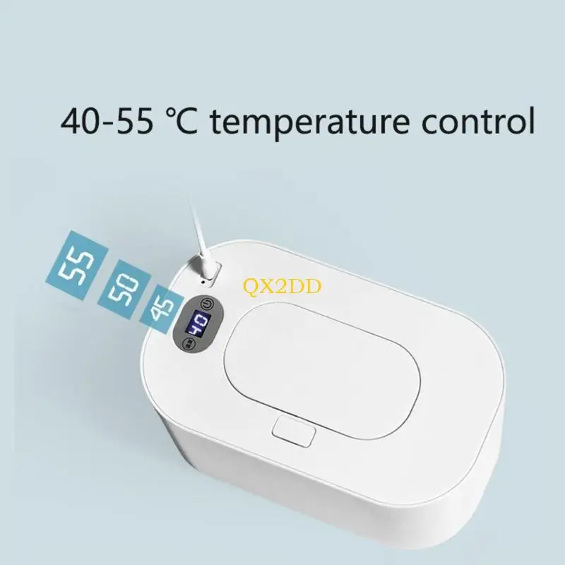 QX2D Calentador toallitas húmedas para bebés y dispensador toallitas húmedas para bebés Pantalla temperatura gran