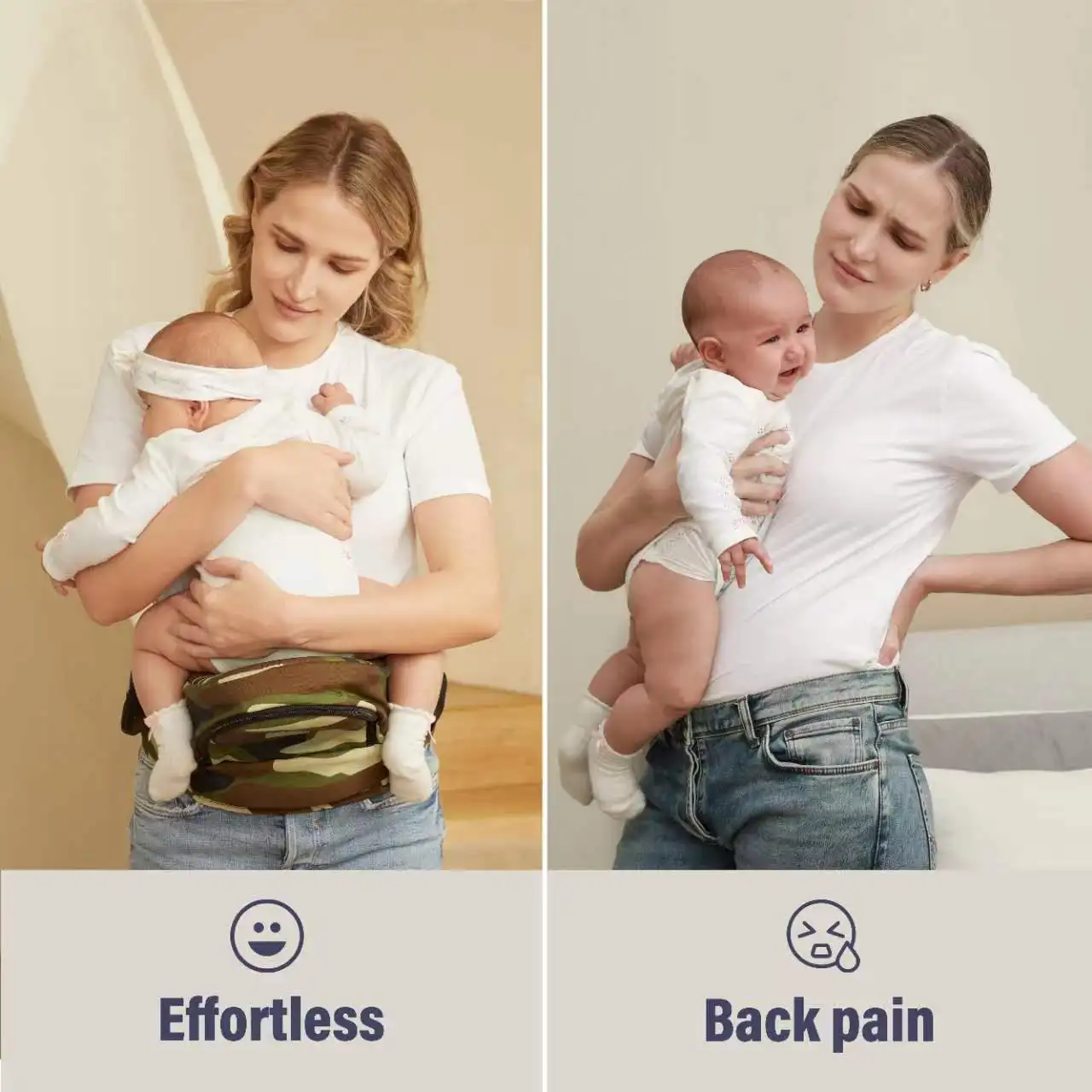 Portabebés ergonómico con cinturón y asiento de cadera para bebé - imagen 4
