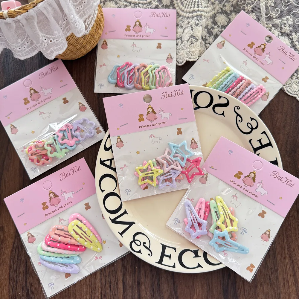 8/10 Uds. Pinzas para el cabello con pentagrama de dopamina para niños, Clips BB para niñas, cabeza trasera de bebé, flequillo de pelo roto, Clips laterales, accesorios de estilismo - imagen 3