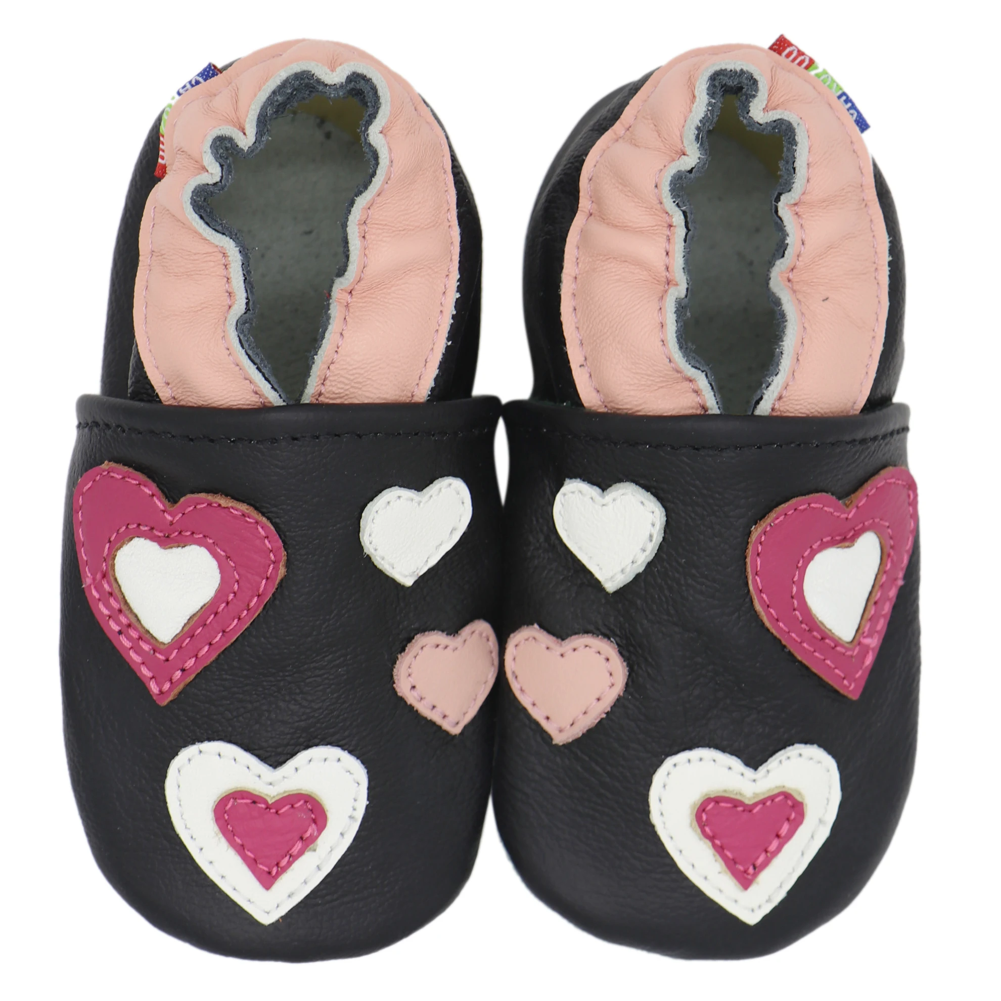 pink hearts black