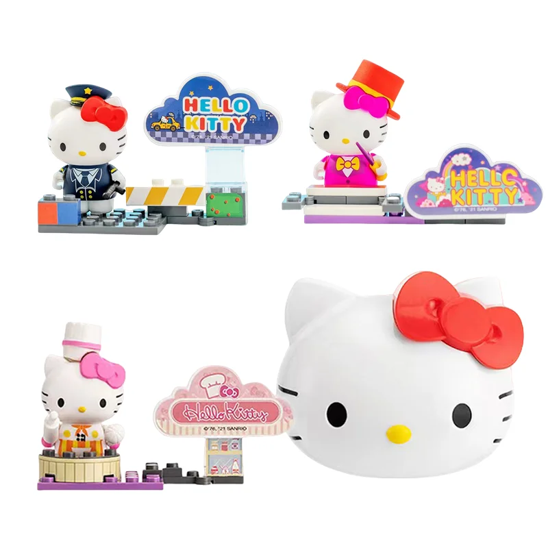Sanrio Hello Kitty Anime figura de acción modelos periféricos juguetes de ensamblaje adorno de escritorio cajas ciegas regalos de Festival para niños - imagen 3