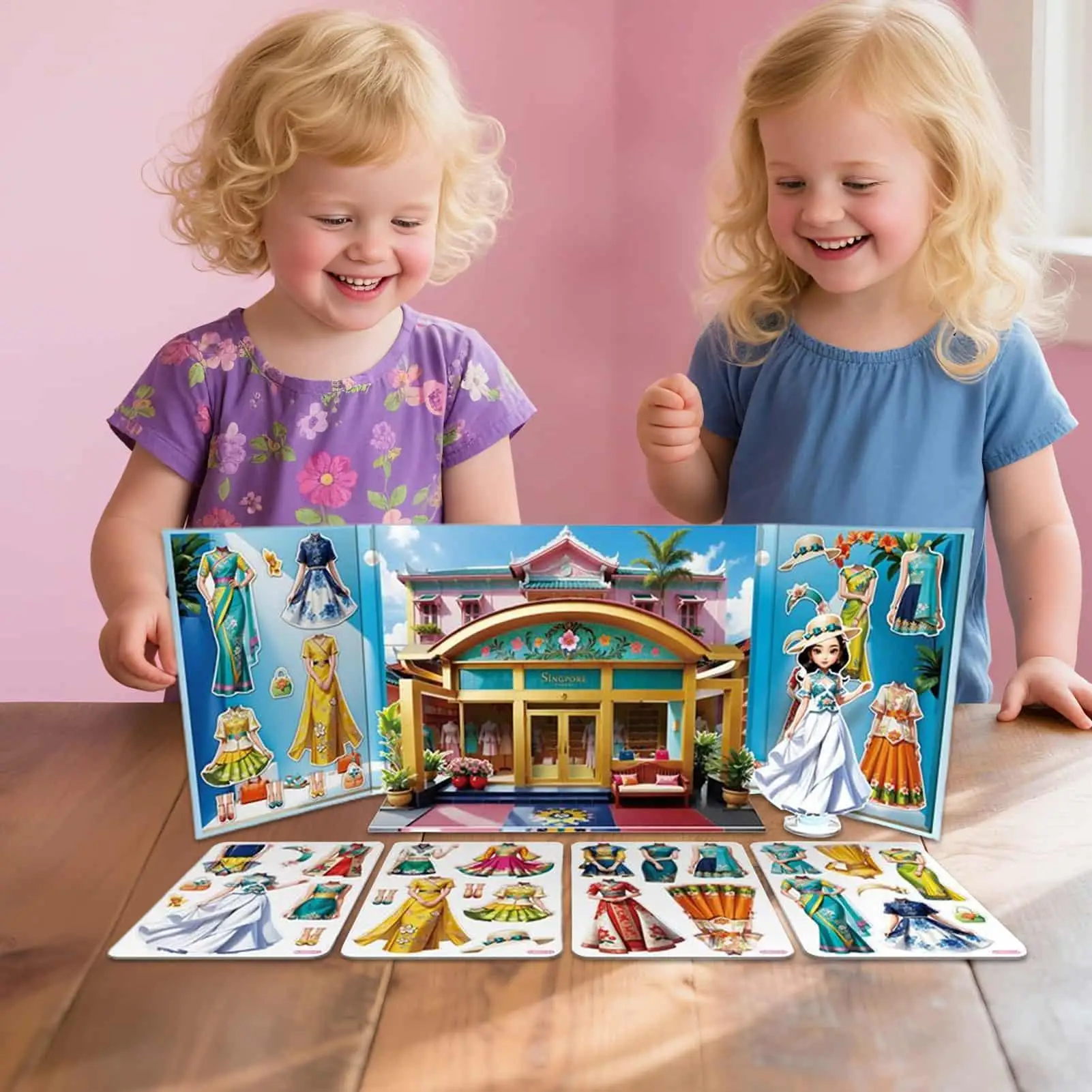 Vestido magnético de princesa, pegatinas de muñecos de papel con imán, juguetes educativos, juego de simulación para niños y niñas, juegos de viaje para fiestas - imagen 4