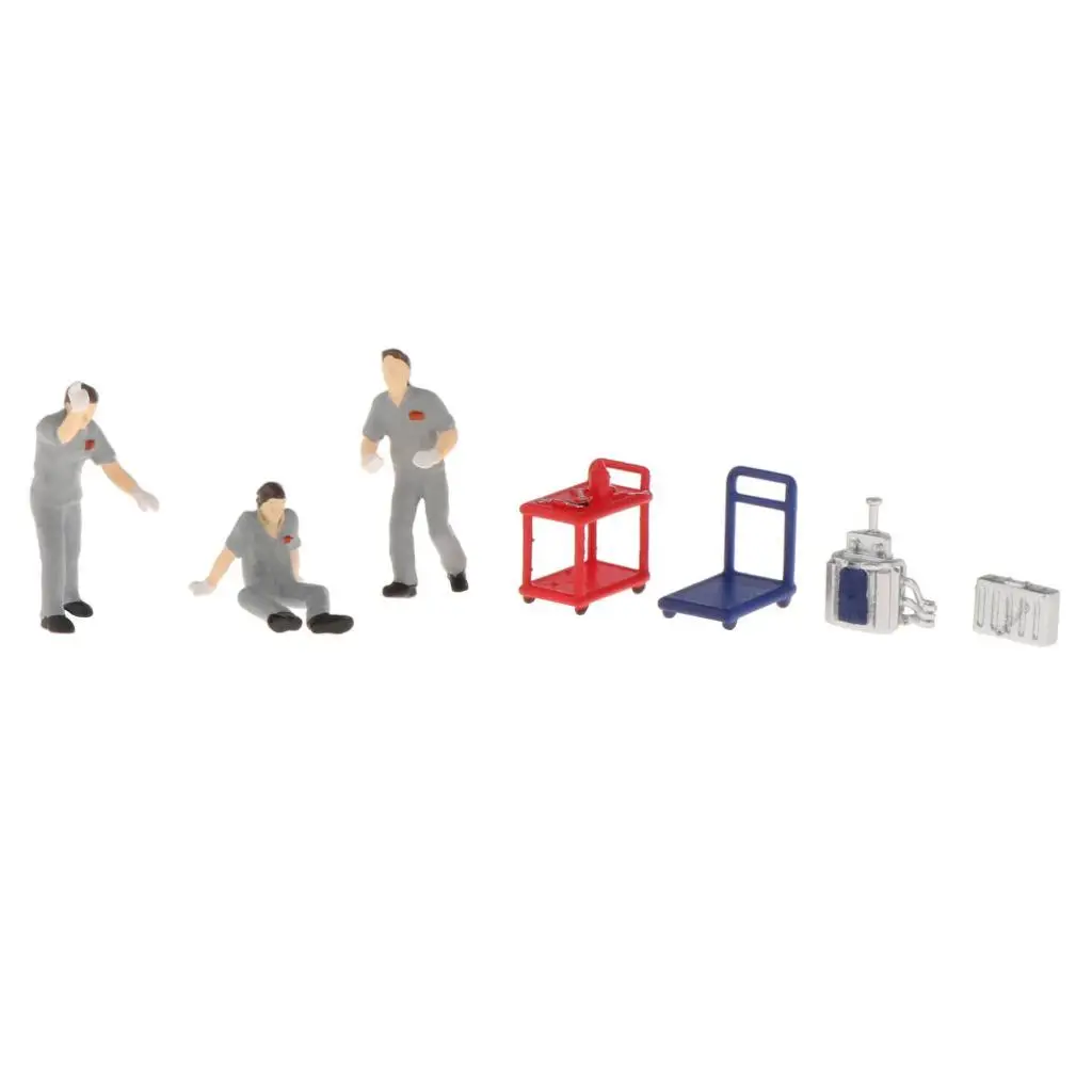 2Sets 1:64 Diorama Figures Character Resin Model Layout Decor