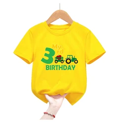 Camiseta infantil de tractor con números – Manga corta para niños