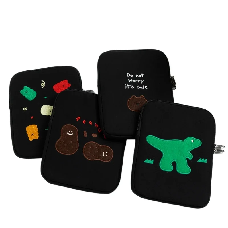 Funda de lona para tableta de 9,7 y 11 pulgadas para iPad Pro 11 12,9, funda 2025, funda bonita para tableta Air 4, funda con oso, Macbook 13 13,3