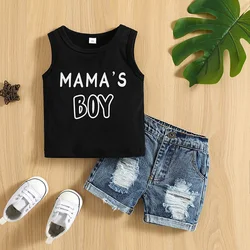 VISgogo Conjunto verano bebé - Camiseta sin mangas y vaqueros rotos