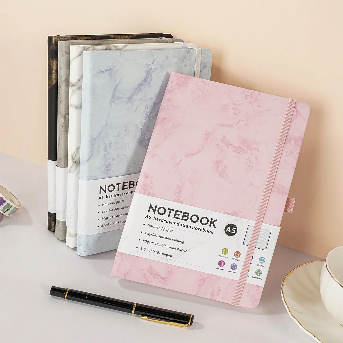 Cuaderno de bocetos tapa dura con correa A5 forrado para niños