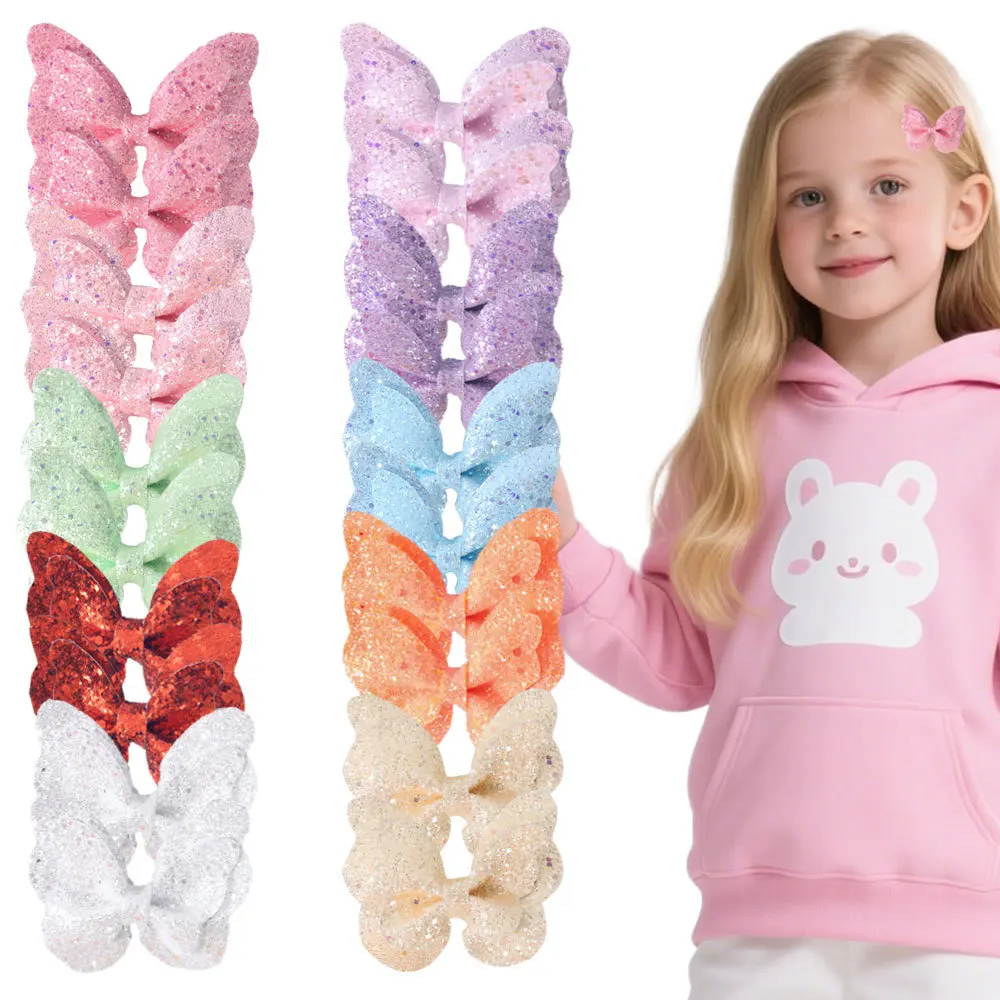 Pinzas decorativas con mariposa y lentejuela para el pelo de niña - imagen 2
