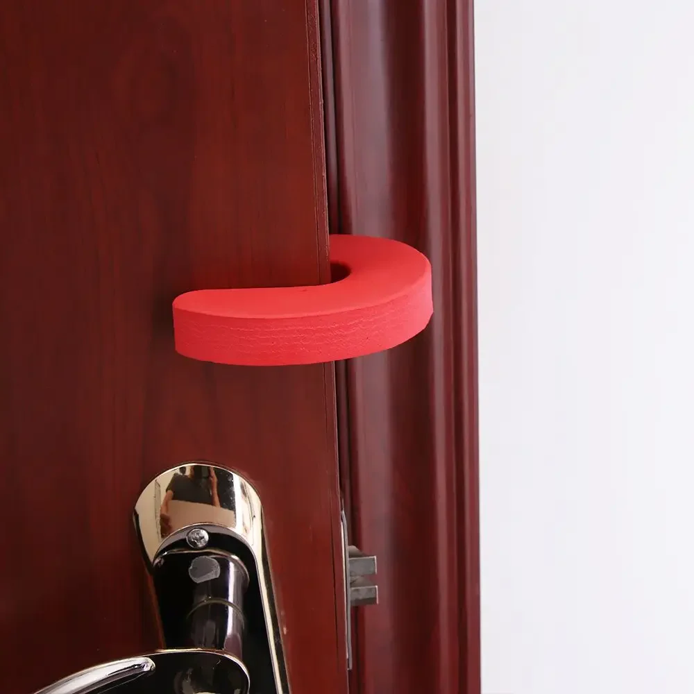 4 Uds Clip de puerta de seguridad para el hogar Protector suave Protector de tope de puerta de seguridad - imagen 2