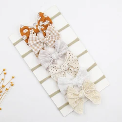 Diademas con lazo para bebé niña – Cintas de nailon lisas para recién nacido
