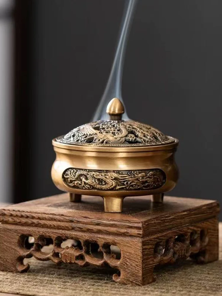 Quemador de Aroma de dragón y Fénix, quemador de incienso con placa de sándalo para interiores, Mini quemador de incienso, camino de té, 1/3/5 Uds. - imagen 5