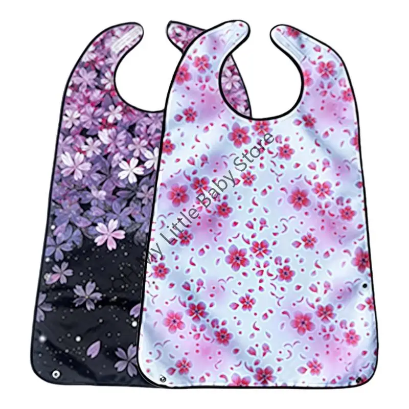 M76C Paquete 2 baberos para adultos, impermeables, diseño a prueba derrames, Protector ropa, ligero, plegable, para - imagen 5