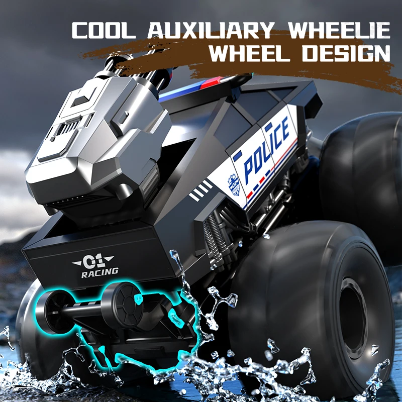 JJRC-coche anfibio RC con tracción en las cuatro ruedas, resistente al agua, Control remoto, vehículo acrobático giratorio, escalada, todoterreno, juguete, regalo de Navidad - imagen 5