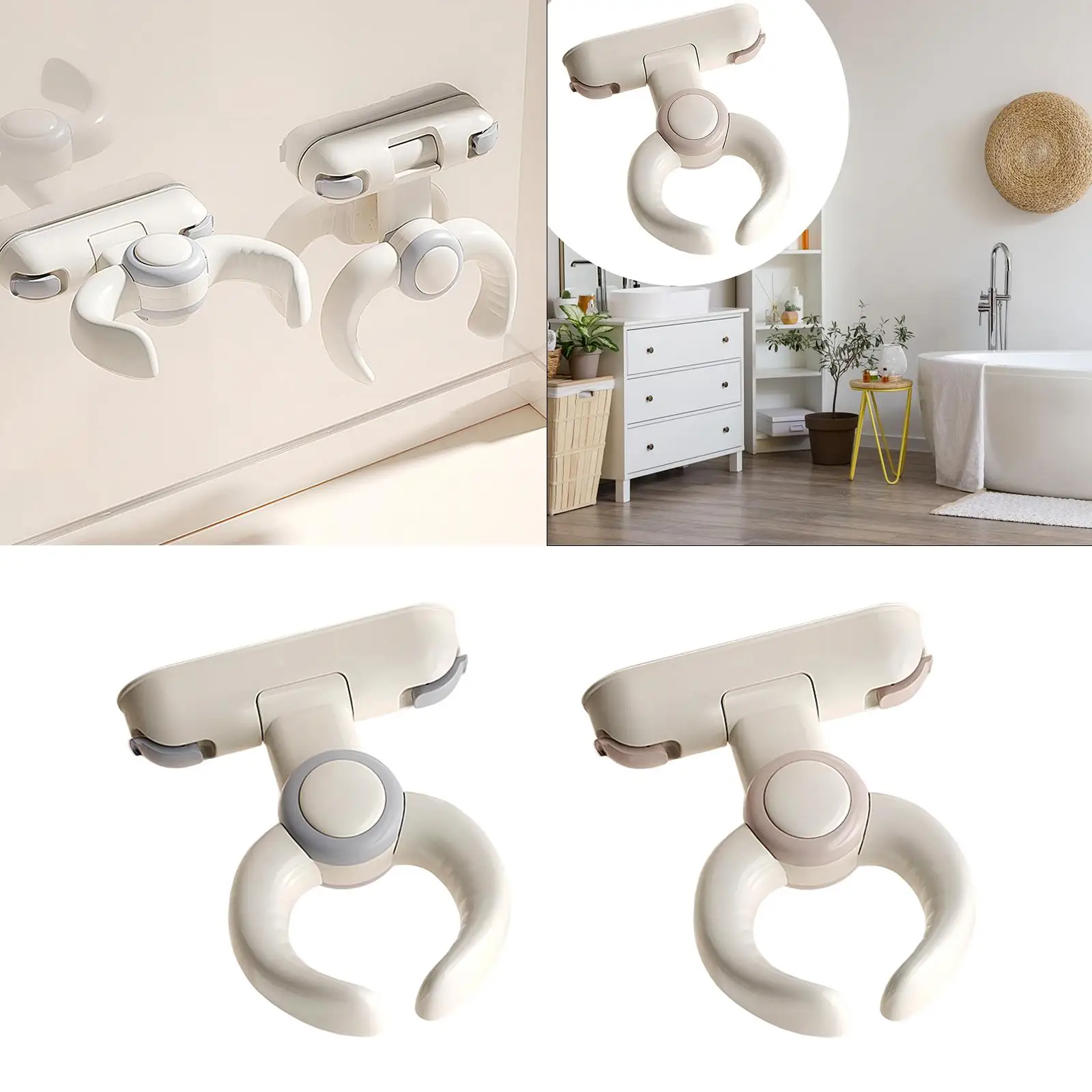 Soporte de baño para bebé, accesorios de baño, abrazo de baño ergonómico ajustable con asas suaves para ducha, niños de 6 meses a 3 años - imagen 2