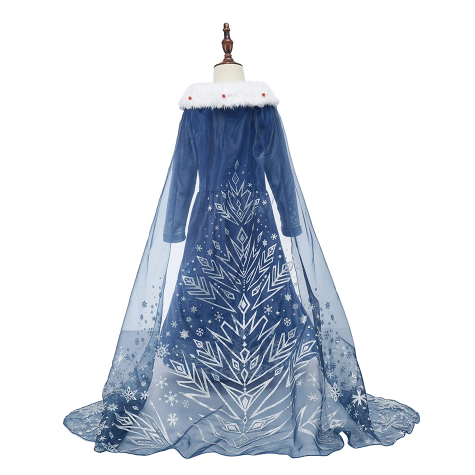 2025 disfraz de Elsa Anna para chico, vestido Floral cumpleaños niña, Reina la nieve actuación princesa fantasía, noche Halloween - imagen 5