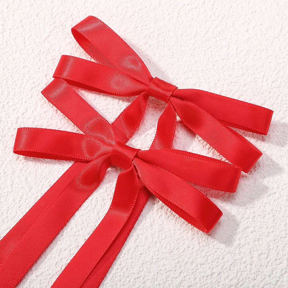 2 unids/set de pinzas para el cabello con lazo de cinta larga, tocados para mujeres y niñas, Clip superior con lazo blanco y negro, accesorios para el cabello con horquilla para niños y mujeres - imagen 4