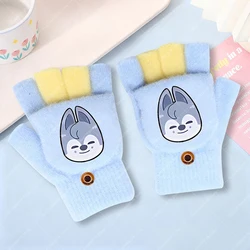 Guantes bonitos de dibujos animados para niños, guantes con estampado de Anime SKZ ooed para niñas, manoplas informales de moda, accesorios de invierno, regalo de Navidad