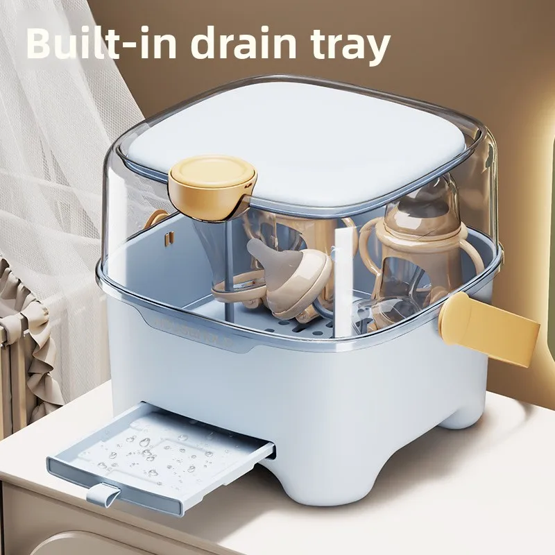 Caja de almacenamiento de biberones con tapa, organizador de vajilla a prueba de polvo y humedad para bebés, transparente de gran capacidad - imagen 3