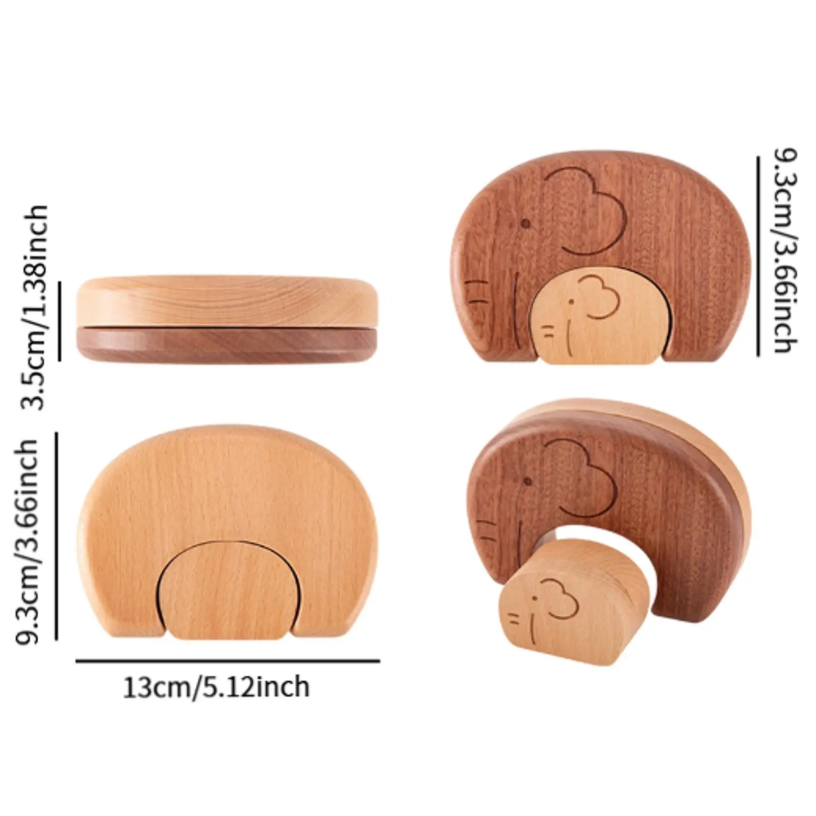 Wood Baby Teeth Storage Box Hair Collection Box Multifunctional Compact Keepsake Holder