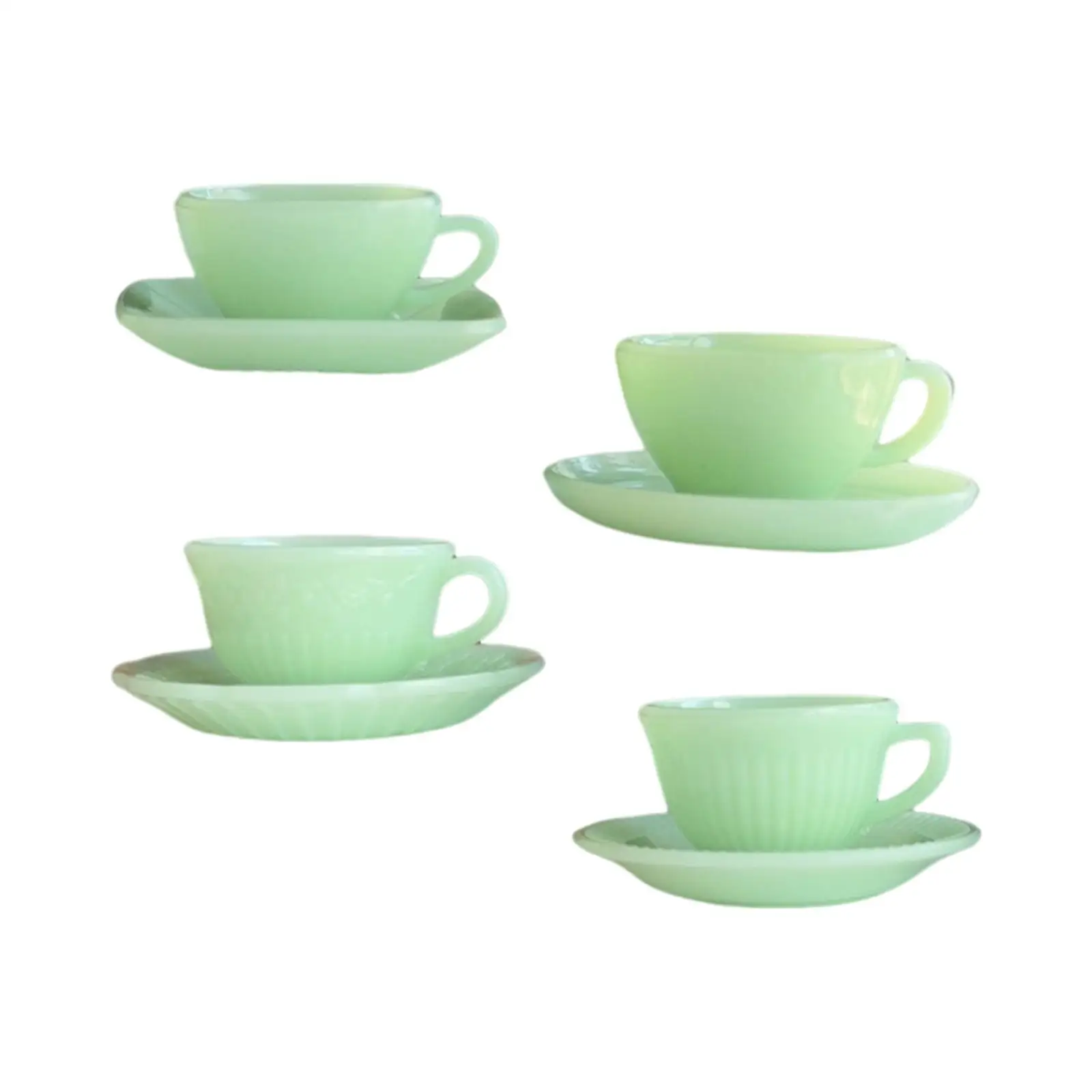 4Pcs 1:6 Mini Tea Cup and Saucers Set Life Scene Accessories Toy Furniture Toys for Bedroom Kitchen Dining Room Home Living Room