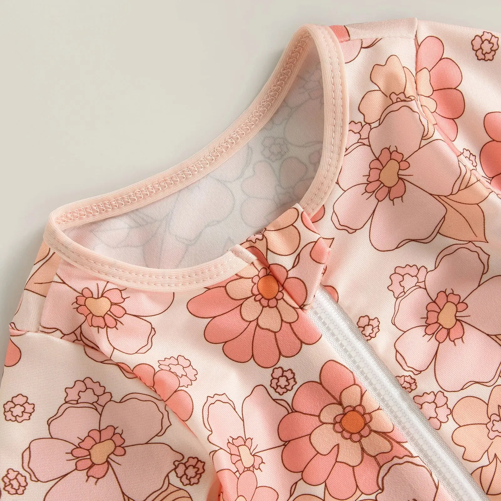 Traje de baño niña manga larga estampado flamenco con cremallera - imagen 4