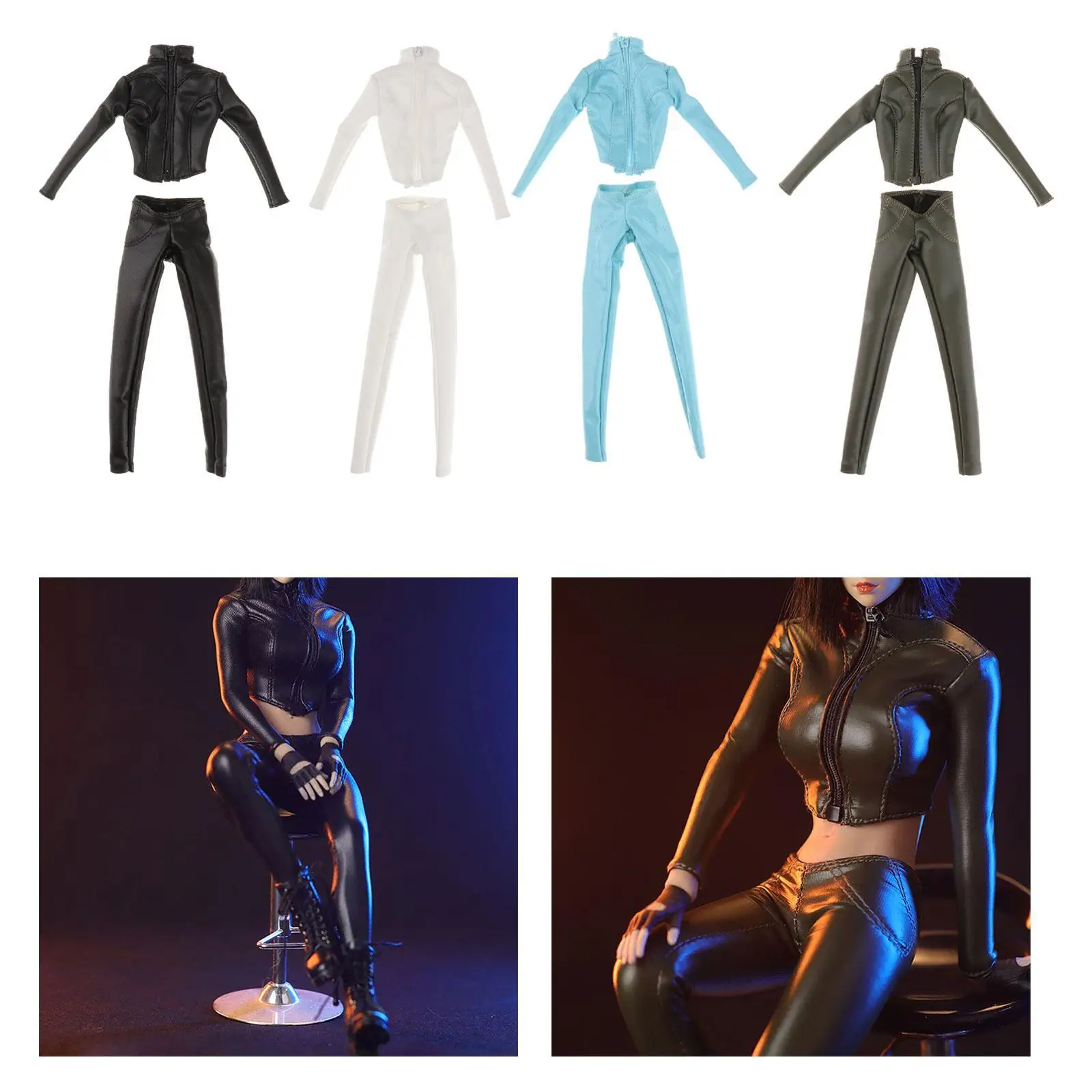 1/6 Scale Action Figures Jacket Pants Suit,Doll Outfitst, Miniature Clothing for 12inch Female Figures