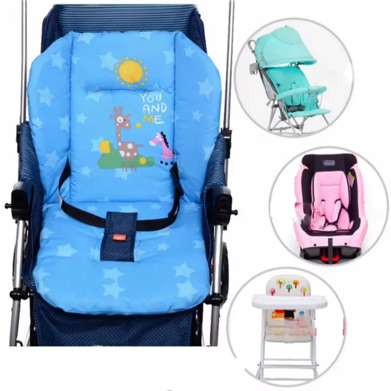 Nuevo cojín para asiento de carrito para niños, cojín Universal de algodón para silla de comedor de bebé para las cuatro estaciones, cojín de algodón para cochecito de dibujos animados - imagen 4