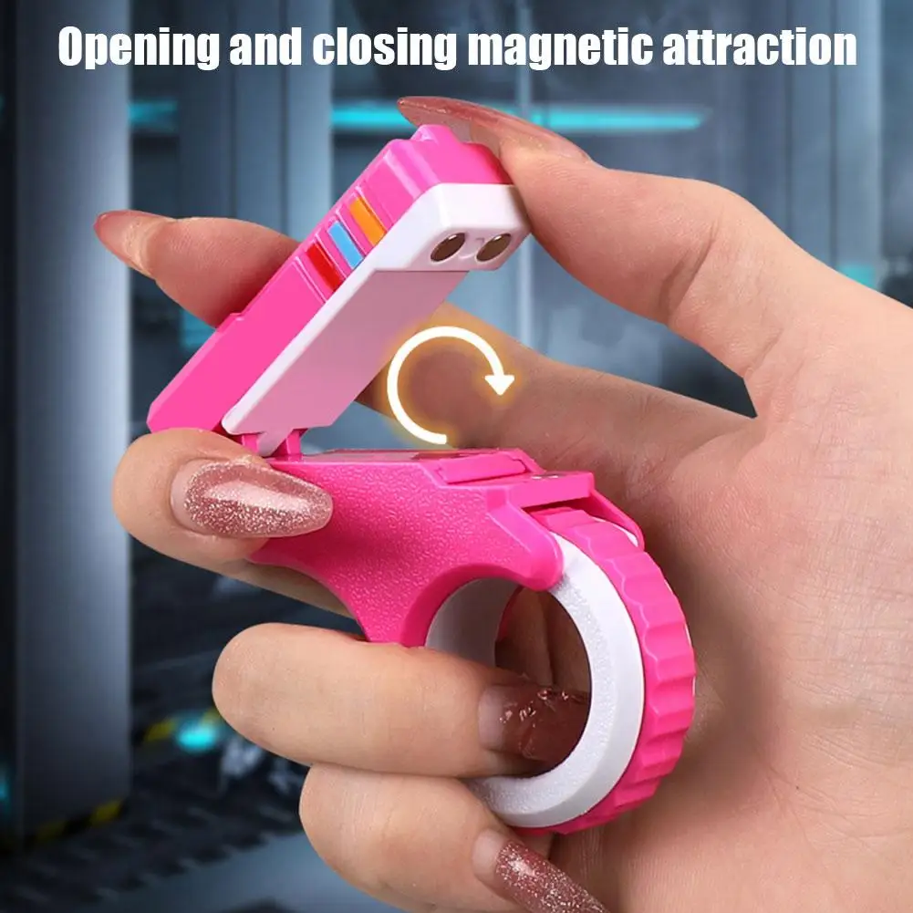 Deslizadores de dedo giratorios Fidget Toy Oficina alivio de presión deslizador trinquete dedo Fidget 3D impreso Fidegt ToysFingertip texturizado - imagen 4