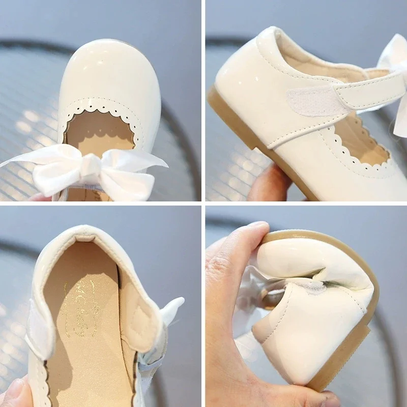 Zapatos de bebé niña primeros caminantes de cuero – arco princesa - imagen 4