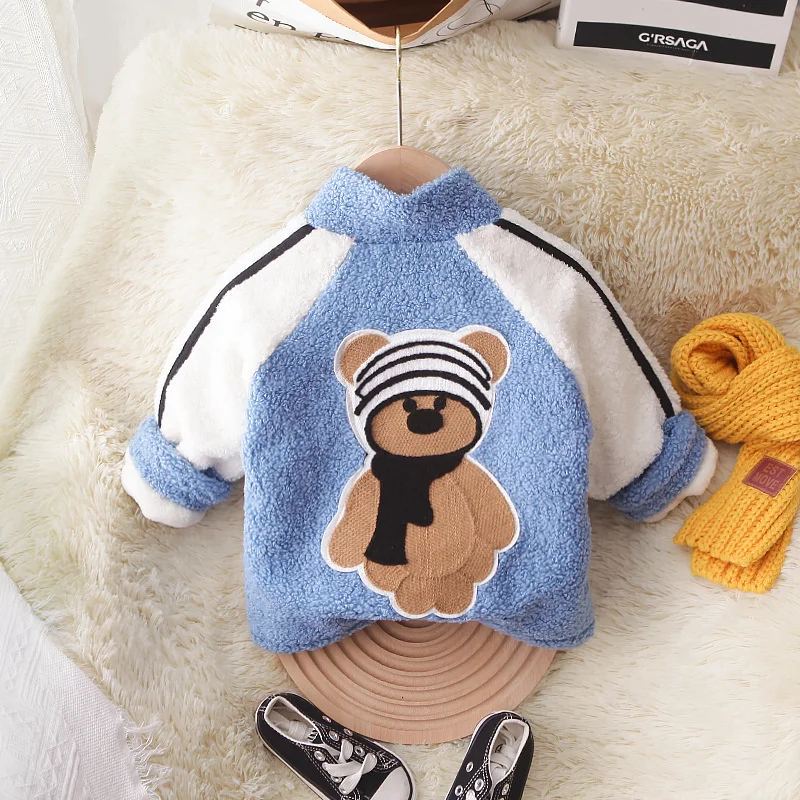 Nueva moda de invierno, ropa para niñas, niños, chaqueta gruesa y cálida de dibujos animados, disfraz informal para niños, abrigo infantil, ropa deportiva para niños - imagen 3