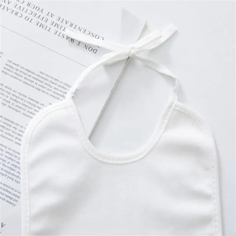 QX2D Baberos alimentación para bebés con capa resistente agua Baberos pintura para bebés algodón para niños y niñas - imagen 3