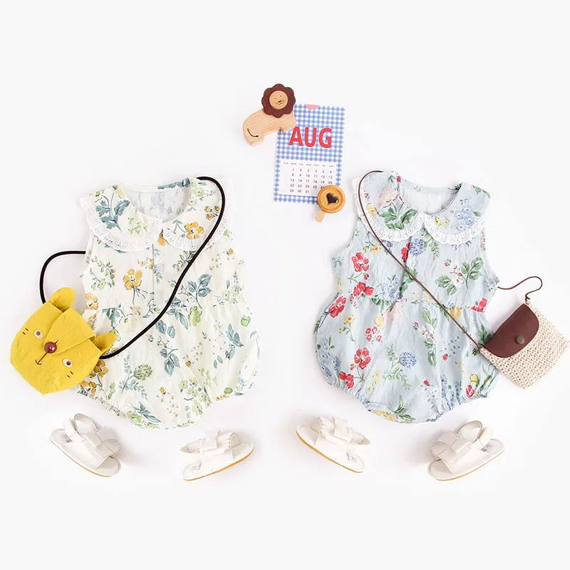 MILANCEL Body de encaje para bebé de 3 a 24 meses, sin mangas, estilo fino, ropa bonita con estampado de flores