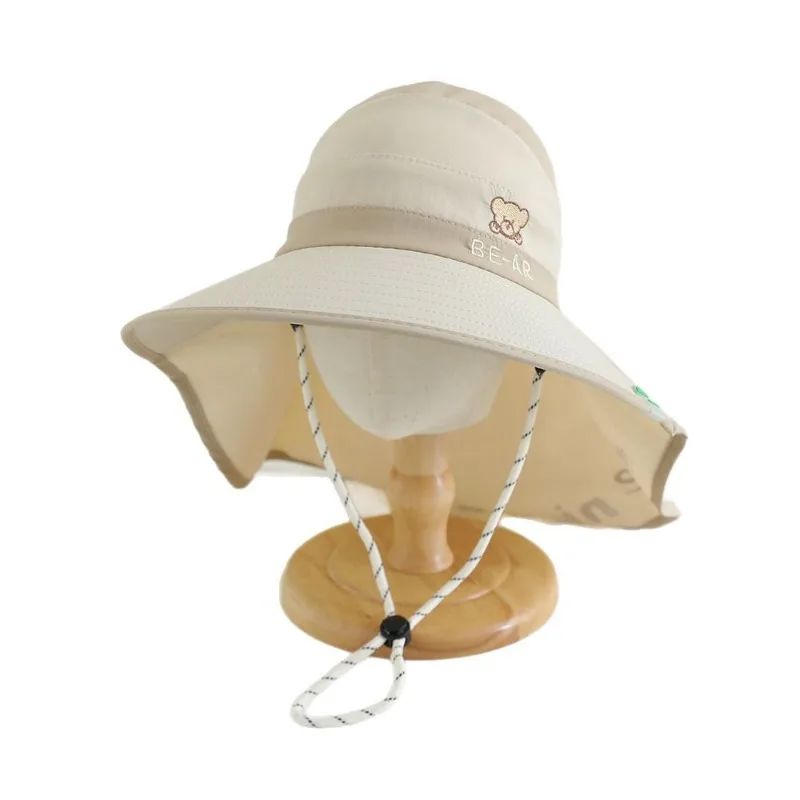 Fishmen Sombrero Cubo Algodón Niño – Estilo Oso Animado Verano - imagen 5