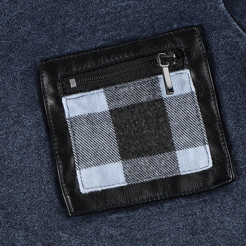 Camiseta de manga corta para niño y niña, ropa de mezclilla azul irregular, camisa negra con bolsillo con cremallera, verano, 2022 - imagen 5