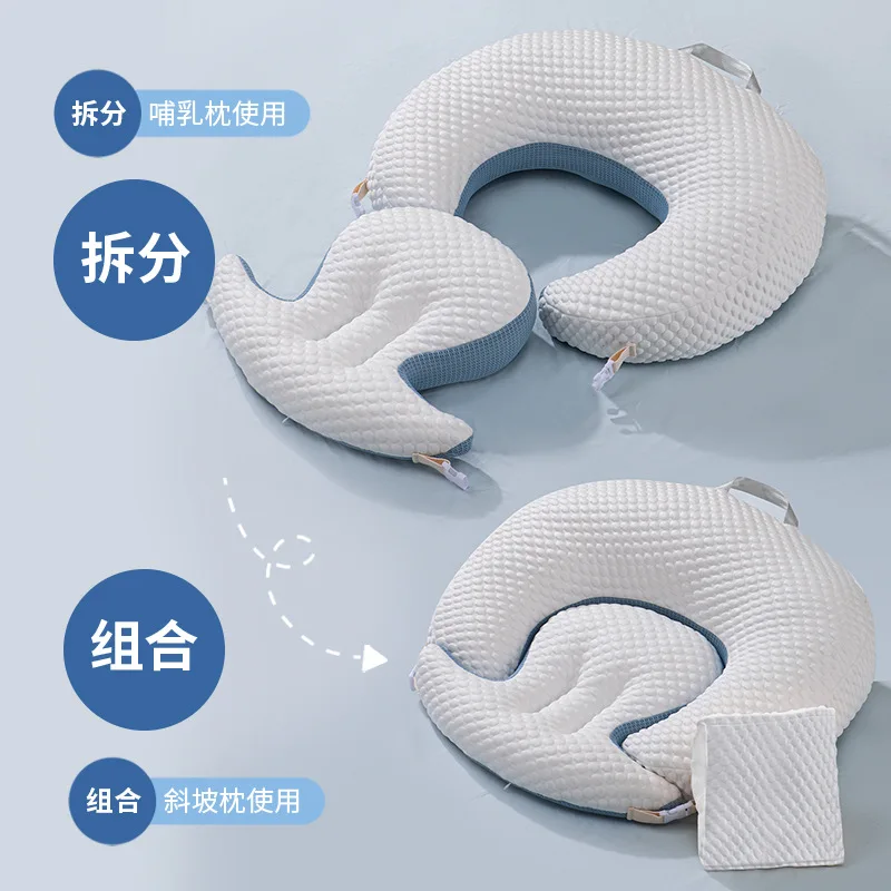 Almohada de lactancia, artefacto posparto, cojín de protección de cintura para bebé, almohada auxiliar de alimentación tumbada, estilo abrazo - imagen 2
