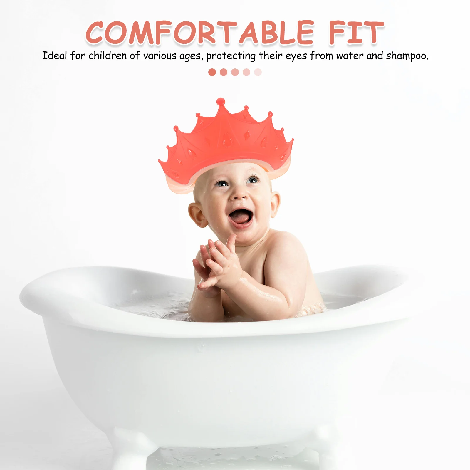 Gorro de ducha ajustable para bebé, visera para lavado de pelo, protege los ojos, las orejas, gorro de baño para niño, soporte para baño de bebé, gorro de champú para niño, 2 uds. - imagen 5