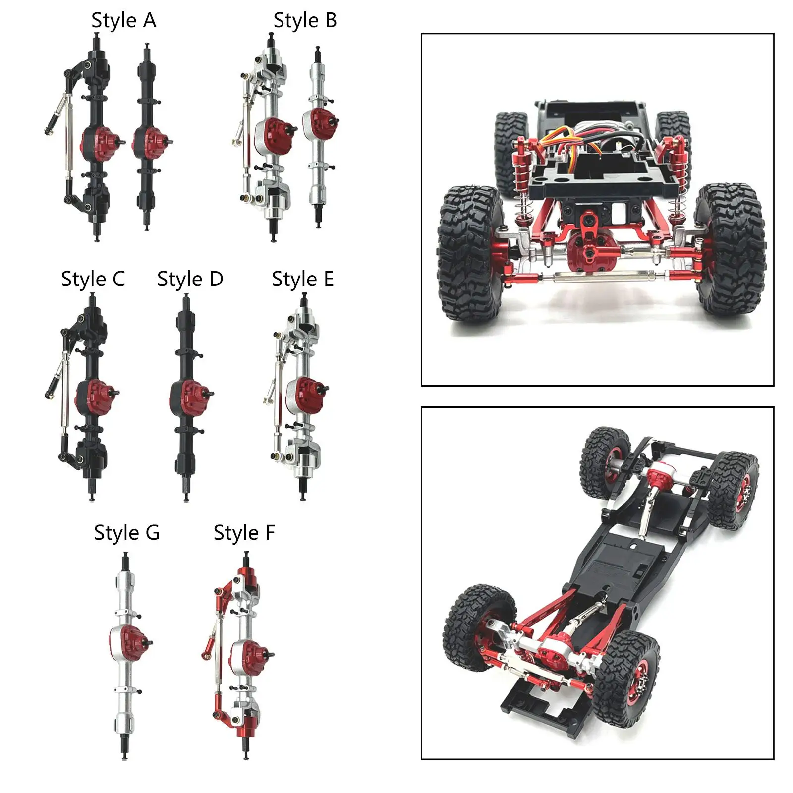 RC Front Rear Axle Housing DIY Accessories Easy to Install RC Car Model Spare Parts for MN82 99S MN78 1:12 Scale RC Vehicle