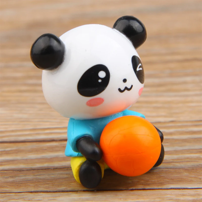 4 unids/set de adorno de modelo de Panda de plástico de dibujos animados, lindo Animal creativo, micropaisaje, juguete decorativo de escritorio - imagen 4