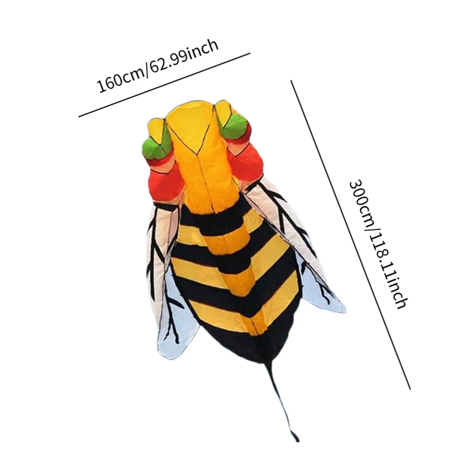 Large Soft Kite 3D Kite Bee Shape Outdoors Activities 3D Large Entertainment Soft Kite Flying Kites for Garden Hiking Beach